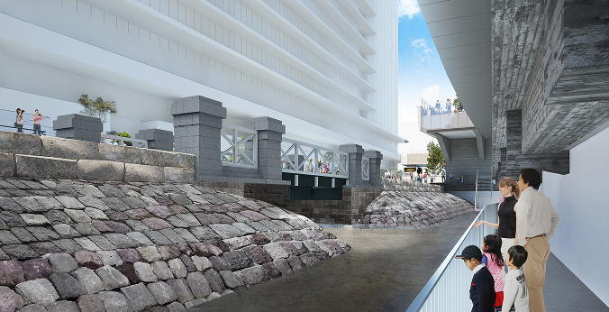 高輪築堤跡の整備工事（第7橋梁部）